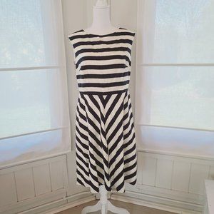 Boden Mara A Line Dress Black and White Size 10 (UK14)